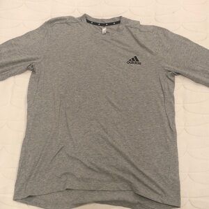 Adidas Men's Heather Gray Long Sleeve T-Shirt